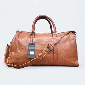 Stylish Single Person Artificial Leather Brown Travel Bag