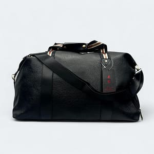 Classic Artificial Leather Weekend Travel Bag 3381 Black