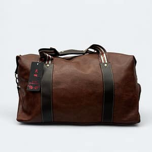 Classic Artificial Leather Weekend Travel Bag 3381 Chocolate