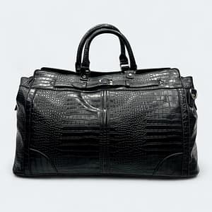 Durable & Stylish Artificial Leather Travel Bag 18019 Black