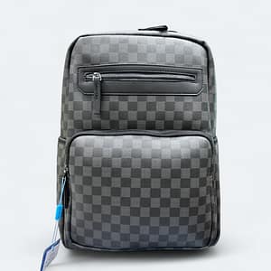 Luxury Check Pattern Backpack | Durable Office & Travel Backpack 90050 Black